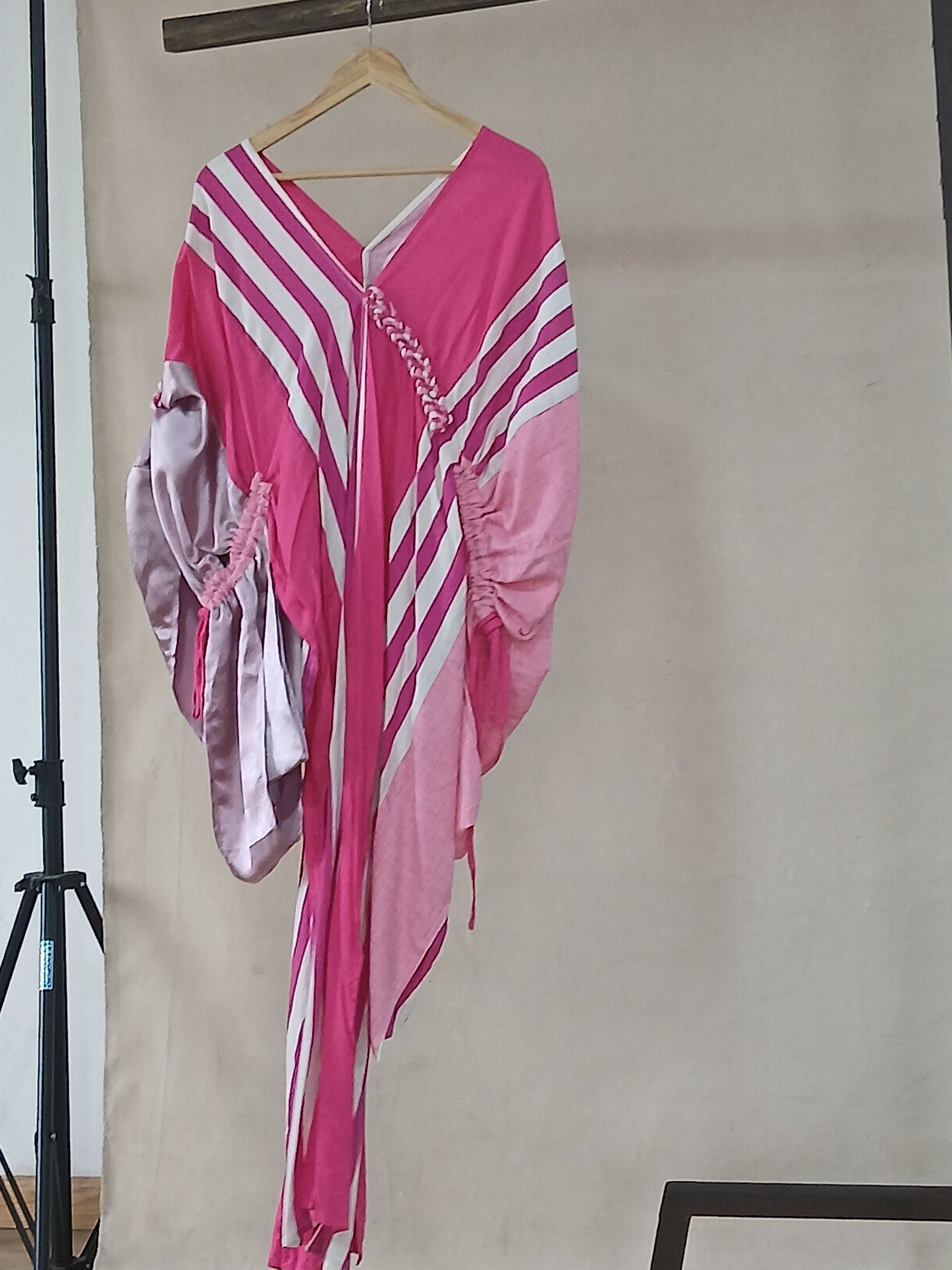 Hot Pink and Lavender Striped H-Idah Kaftan