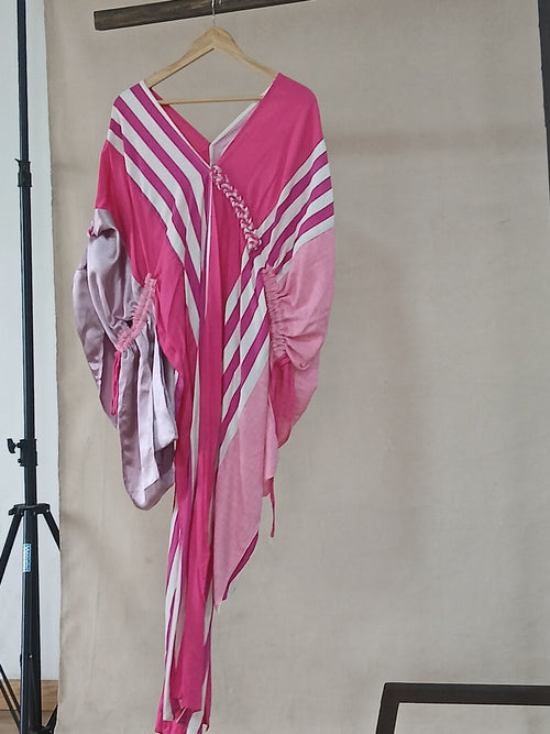 Hot Pink and Lavender Striped H-Idah Kaftan