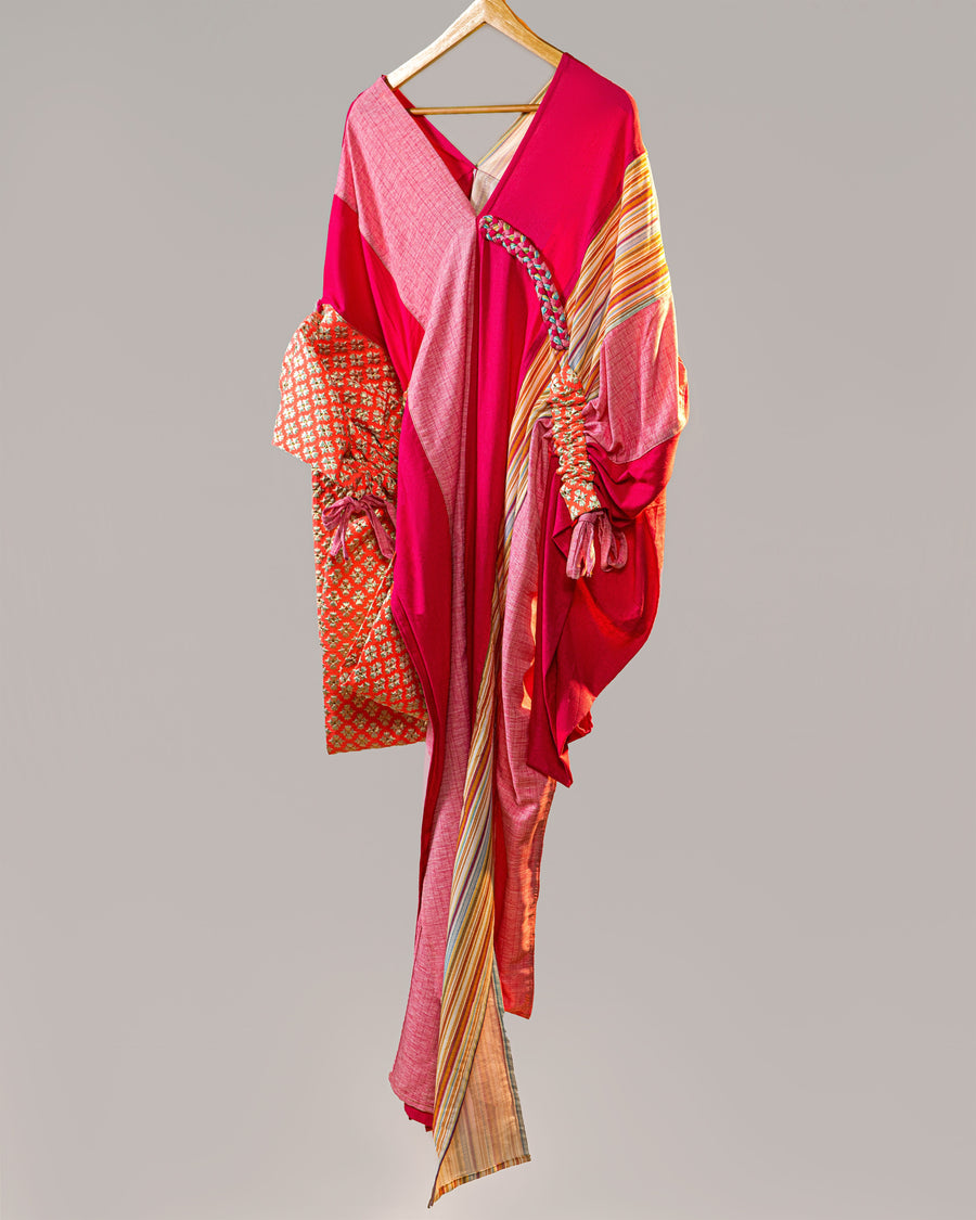 Hot Pink Mixed-Print H-Idah Kaftan