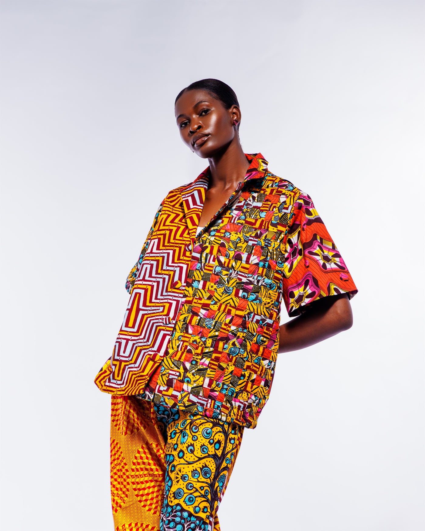 Weber Set - Mixed Ankara Print Shirt and Trouser Set