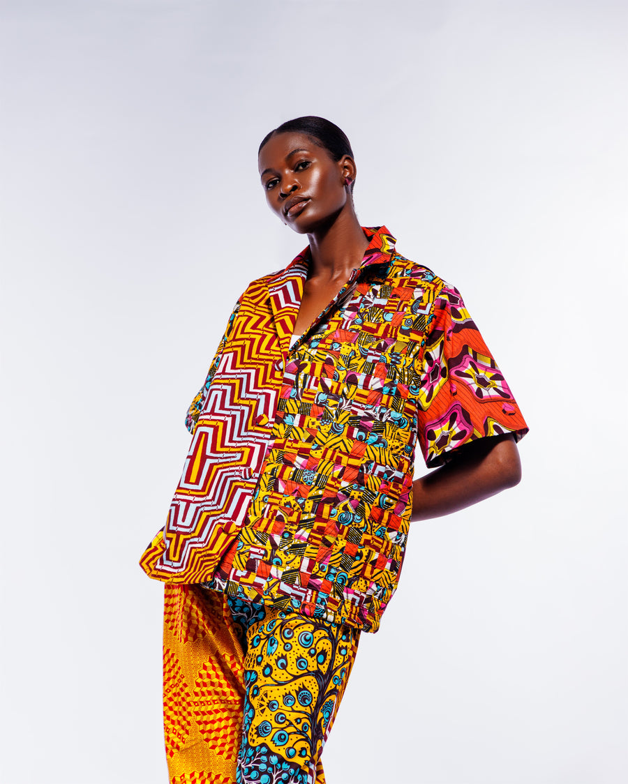 Weber Set - Mixed Ankara Print Shirt and Trouser Set