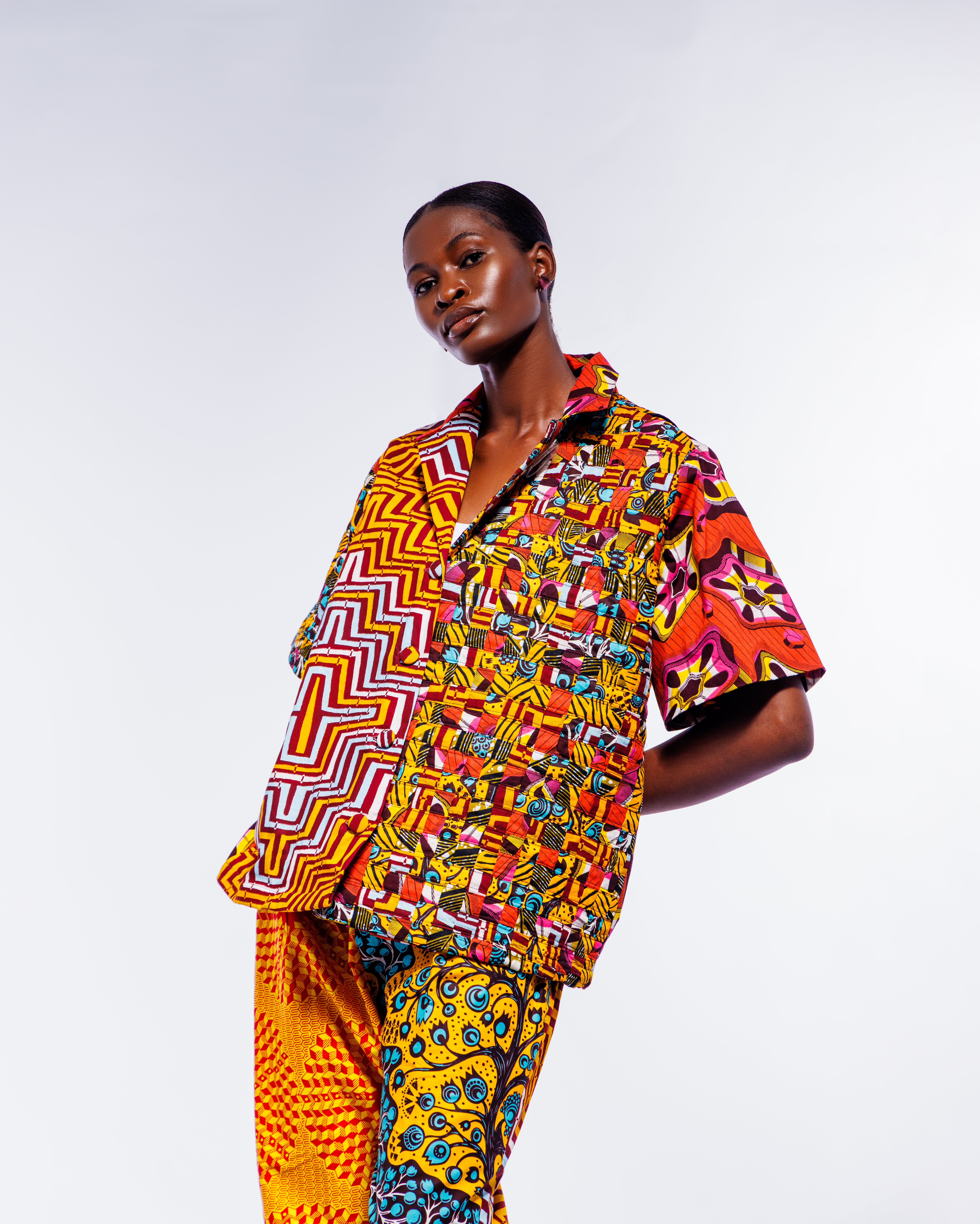 Weber mixed Ankara shirt and trouser set
