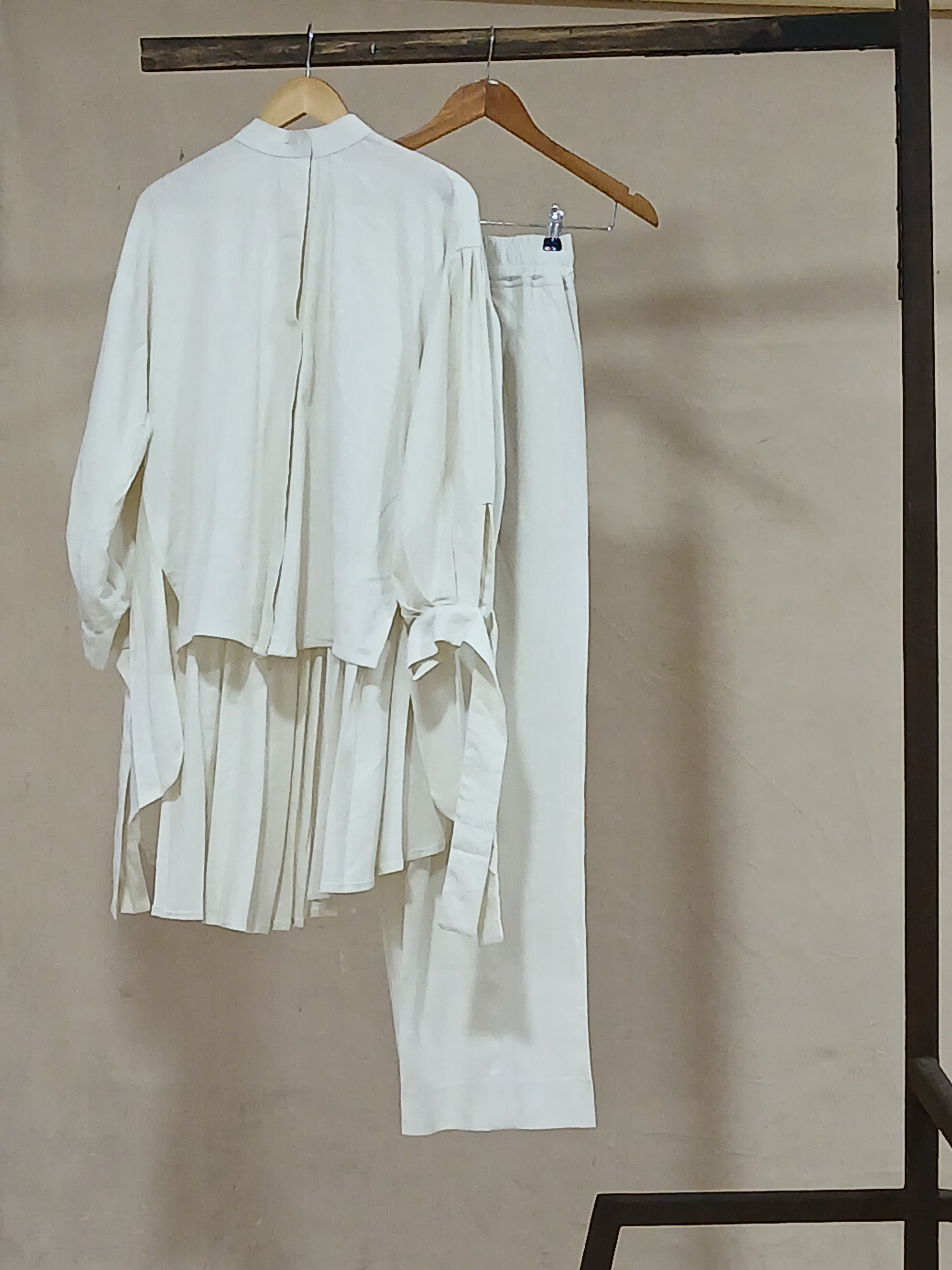 Kem Cream Linen Shirt and Trouser Set
